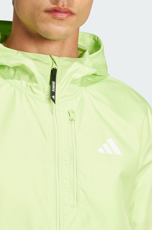 ADIDAS Own the Run Colorblock Hooded Jacket Green / Black 4