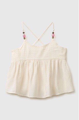 Zvončast top z dekorativnimi perlami