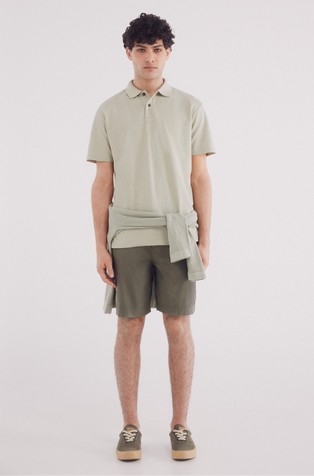 SPRINGFIELD Regular fit piké polo majica s kratkimi rokavi Zelena - Light Green 4