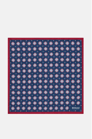 Silk Pocket square with Medalions Motif