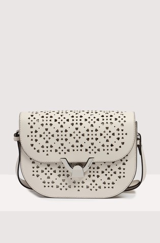 Dew perforated leather shoulder bag
