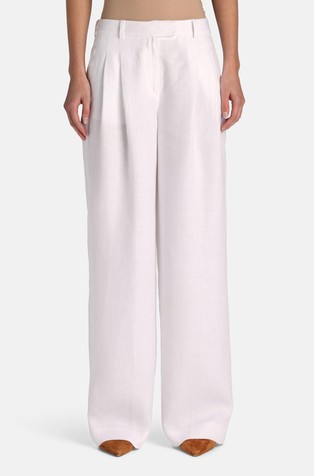Linen pants with pleats
