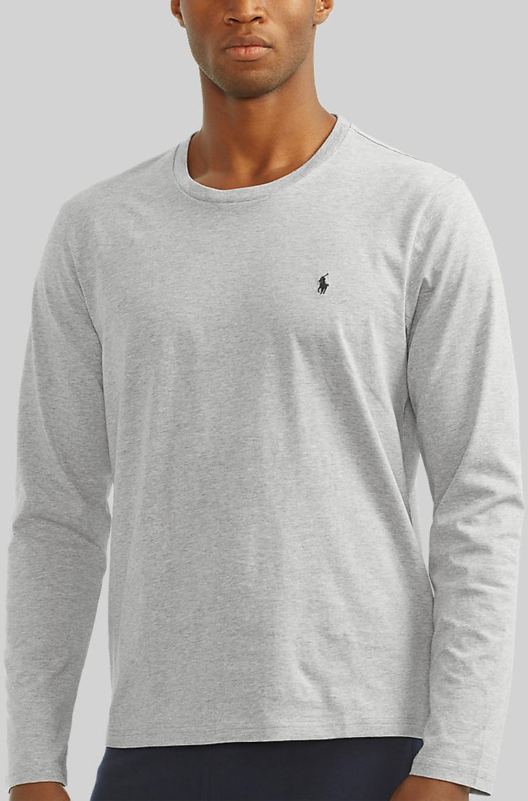 RALPH LAUREN Bombažna majica z dolgimi rokavi Siva - Gray 