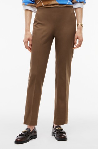 Extra slim fit hlače iz gabardena z elastičnim pasom