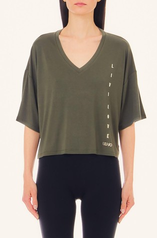 Relaxed fit majica iz raztegljive viskoze