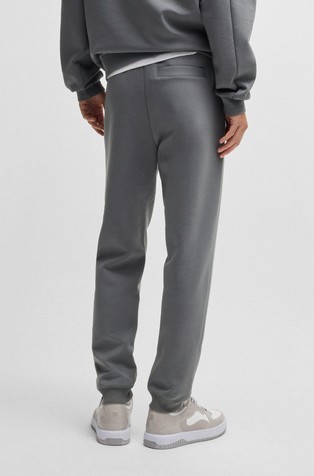 HUGO BOSS Cotton blend tracksuit bottoms with stacked logo Gray 2