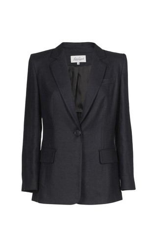 Single-breasted linen blazer