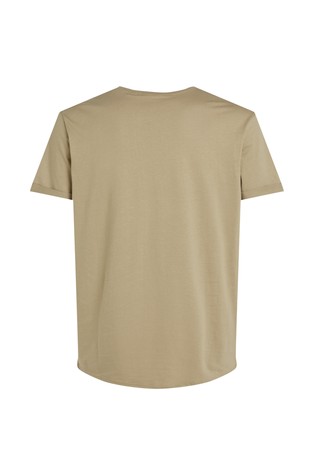CALVIN KLEIN Bombažna majica z logo našitkom Rjava - Light Brown 6