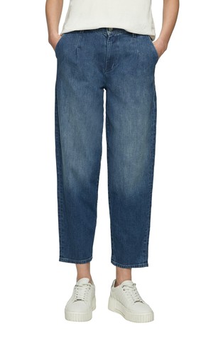 Relaxed fit jeans hlače z viskim pasom