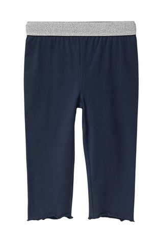 Capri leggings with glitter waistband and scalopped hem