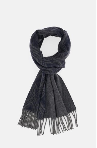 Scarf with Geometric Motif in Cashmere Blend