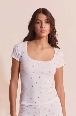 Rives zgornji del pižame z vafelj teksturo