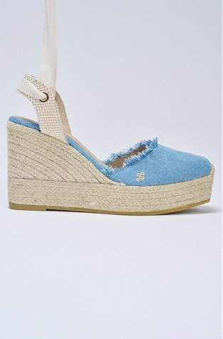 Denim sandali s polno peto