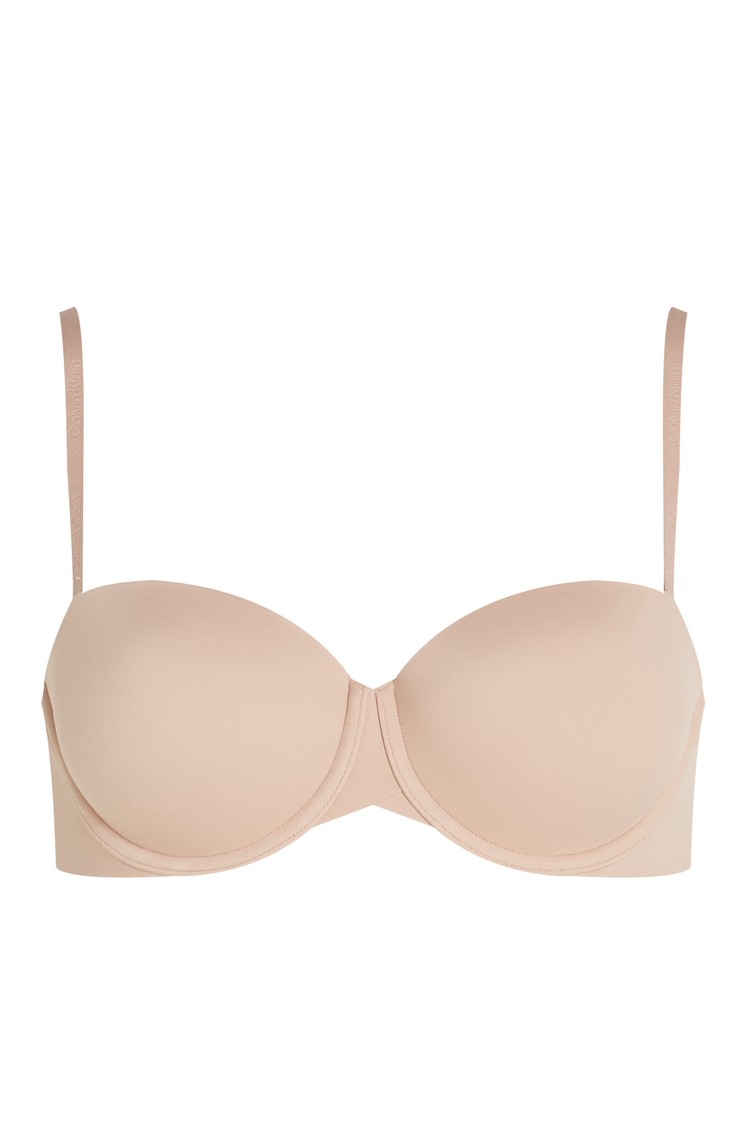 CALVIN KLEIN Lightly Lined Strapless Microfiber Bra Beige 