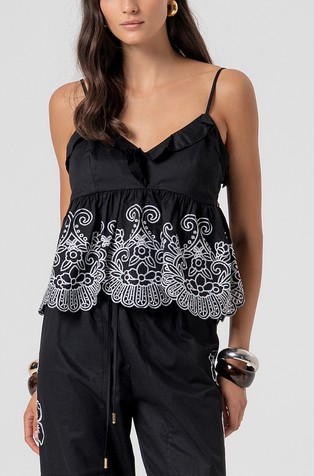 Majica z naramnicami iz bombažnega poplina