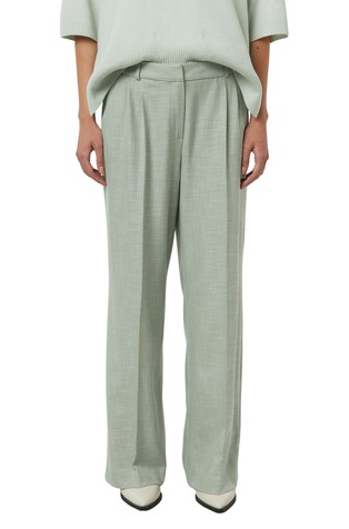 Široke hlače z gubami iz strukturirane tkanine
