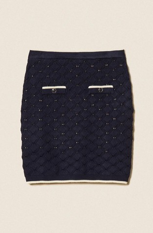 Short jacquard-knit skirt