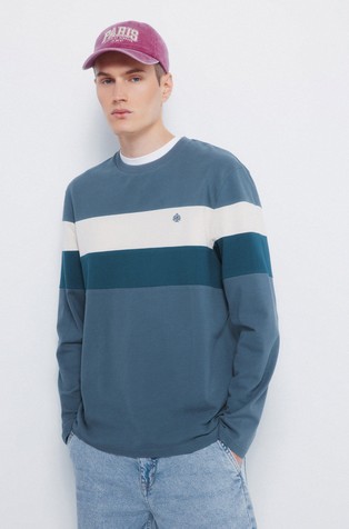 Long sleeve piqué striped T-shirt