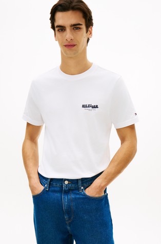 Bombažna majica s kratkimi rokavi in potiskom na hrbtu