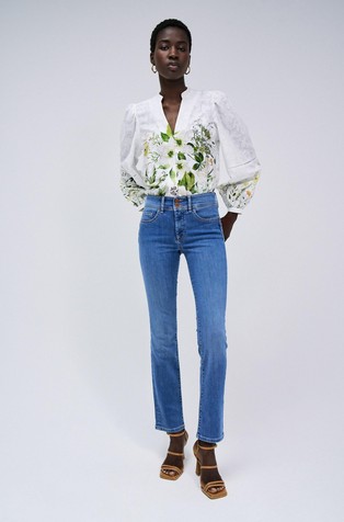 SALSA JEANS Secret Push In slim fit jeans hlače Modra - Blue 4