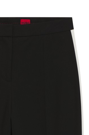 HUGO BOSS Regular-fit trousers with contrast side stripes Black 2