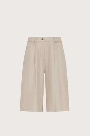 Bermudas in cotton and linen blend