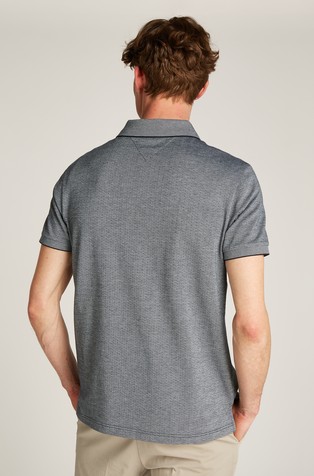 TOMMY HILFIGER Regular fit polo majica z žakarskim mikro vzorcem Modra - Blue 2