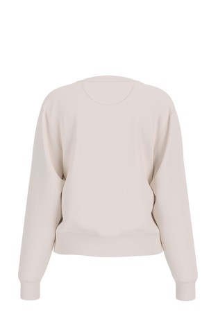 GUESS Pulover z vzorčastim triangel logotipom Bela - Cream White 2
