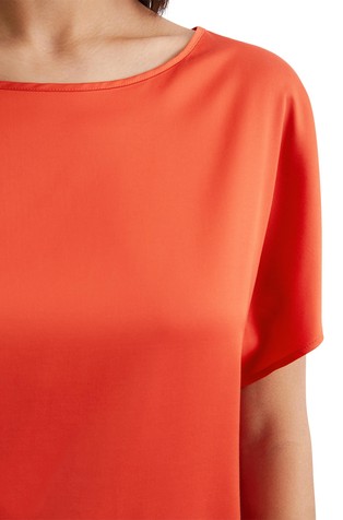 MARC O'POLO Relaxed fit majica iz plapolajoče viskozne tkanine Oranžna - Orange 3