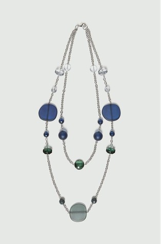 Double-strand necklace with decorative accents