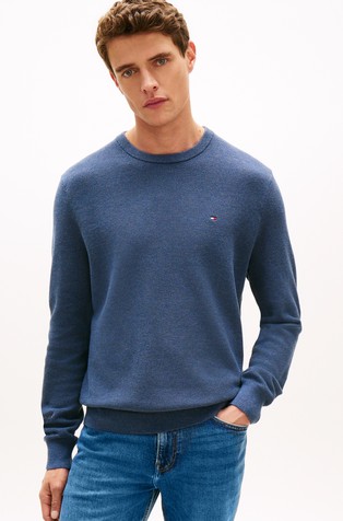 Crew Neck Textured Knit Jumper