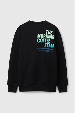 Cotton sweatshirt with slogan print