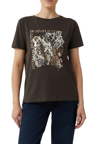 Majica s potiskom in okrasnimi kamenčki