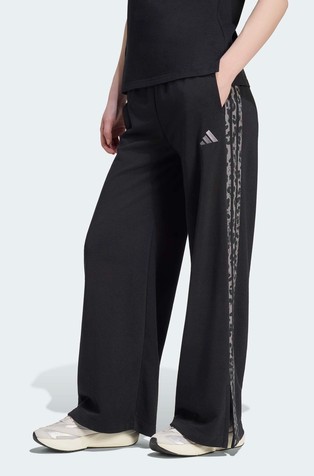 Essentials 3-Stripes široka trenirka z leopardjim vzorcem na črtah