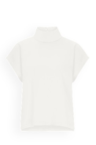 Satenasta bluza s stoječim ovratnikom