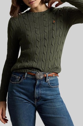 Cable-Knit Cotton Crewneck Jumper