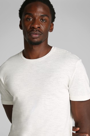 CALVIN KLEIN Majica iz mešanice bombaža in lana Bela - White 4