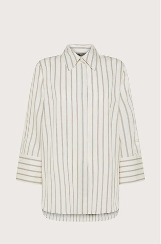 Long shirt with pinstripe multi-stripe