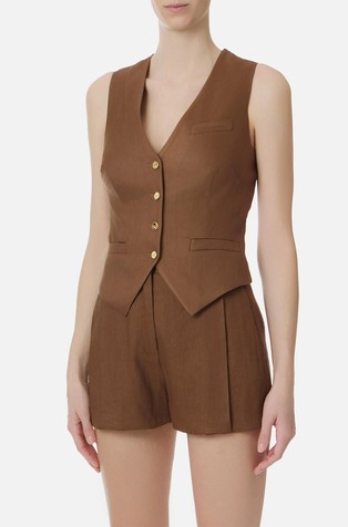 Dvoslojni telovnik iz lanene mešanice