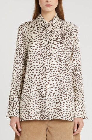 Printed silk twill shirt