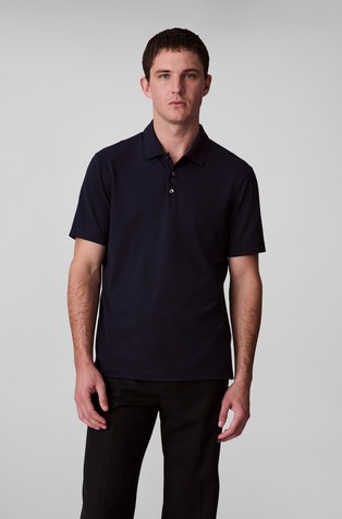Short-sleeved polo in viscose-blend