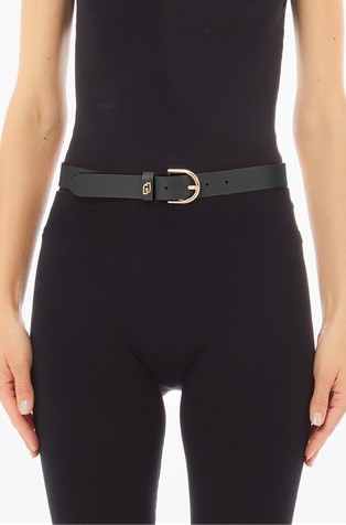 LIU JO Leather belt Black 3