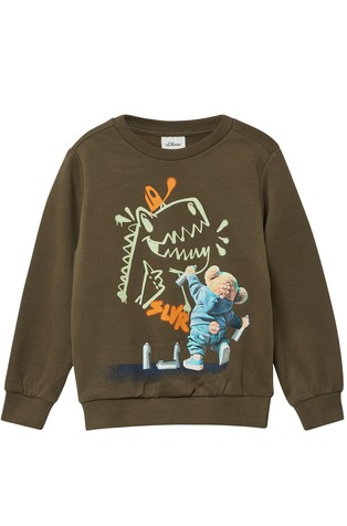 Cotton-blend sweatshirt with print