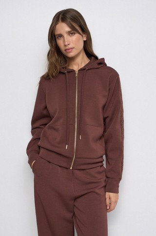 Zipper hoodie with branding detail at the side