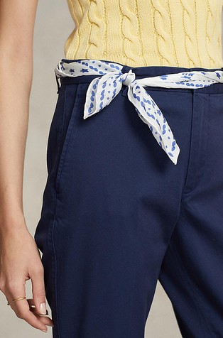 RALPH LAUREN Slim fit bombažne chino hlače Modra - Blue 3