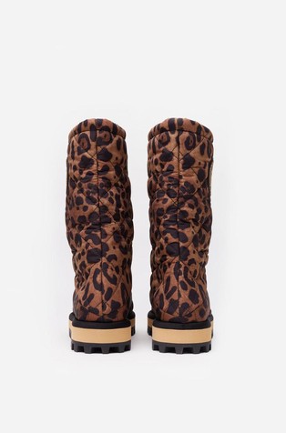 DOLCE &amp; GABBANA Leopard-print nylon City boots Brown 3