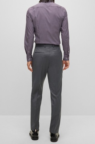 HUGO BOSS Slim fit hlače iz deviške volne Siva - Dark Grey 2