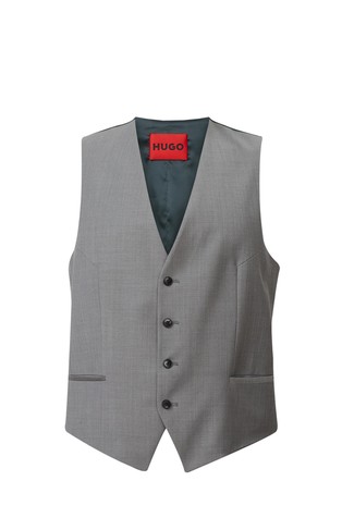 Extra-slim-fit waistcoat in mohair-look cloth