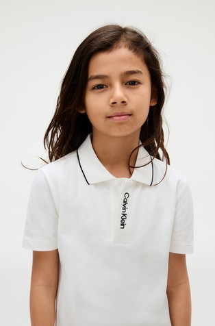 CALVIN KLEIN Short-sleeved polo with logo embroidery White 3