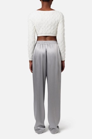 ELISABETTA FRANCHI Jogger trousers in satin crêpe fabric Silver 4
